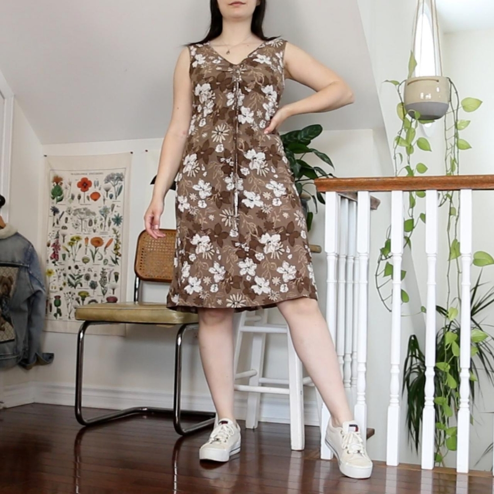 Brown Floral Summer Dress